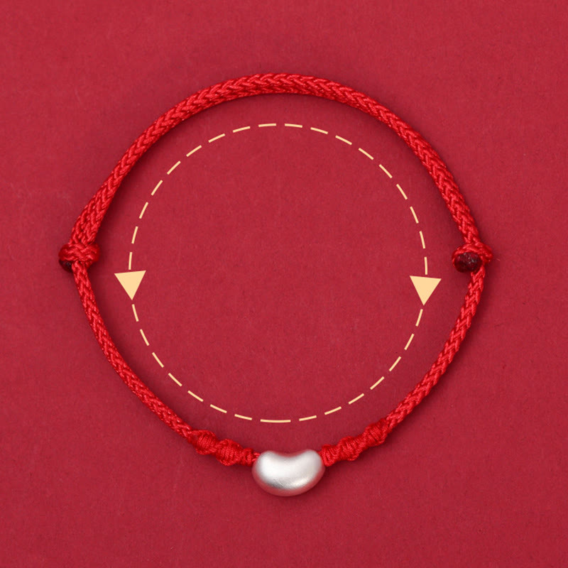 KarmaRipple's 999 Sterling Silver Bean Design Fortune Connection Handmade Woven Bracelet p10