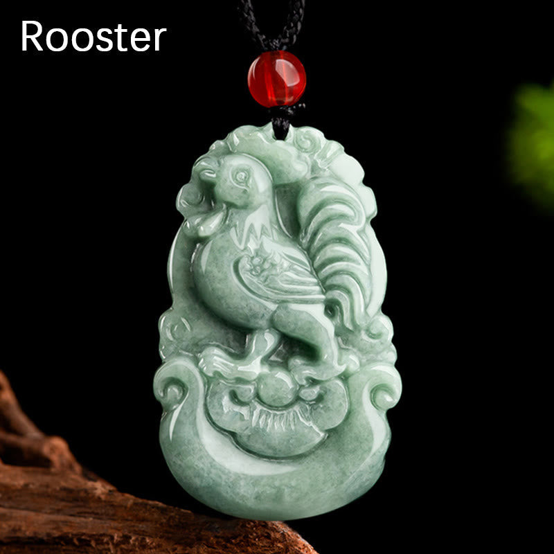 KarmaRipple's Authentic Green Jade 12 Chinese Zodiac Fortune Prosperity Pendant Necklace p36