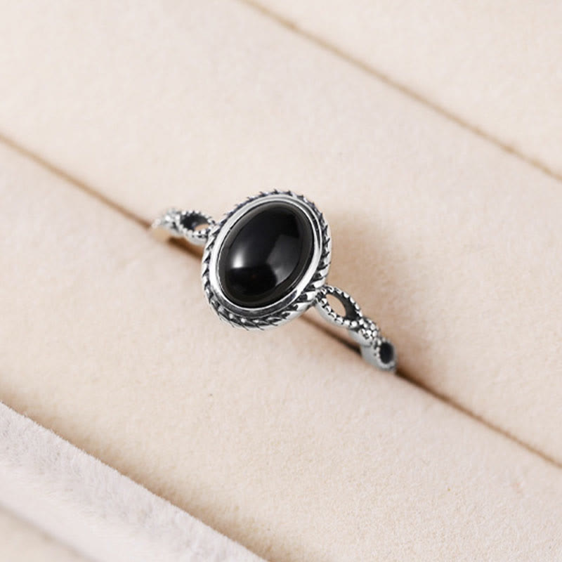 KarmaRipple's 925 Sterling Silver Black Onyx Fortune Ring p3
