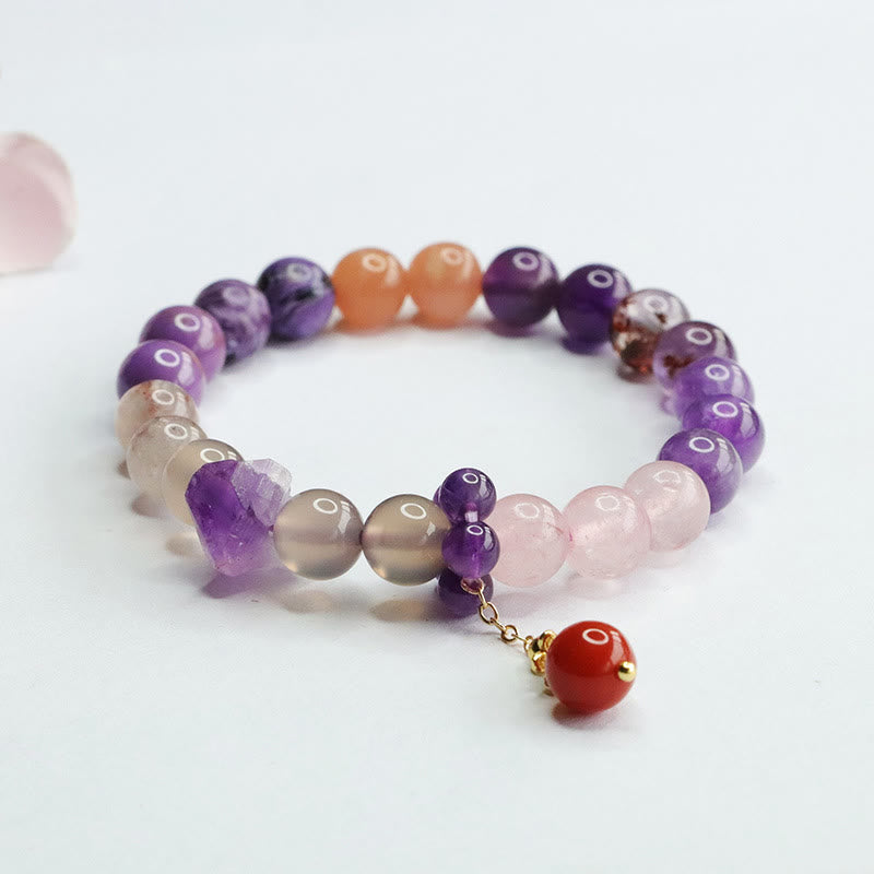 KarmaRipple's Authentic Amethyst Gemstone Inner Peace Balancing Bead Talisman Bracelet p3