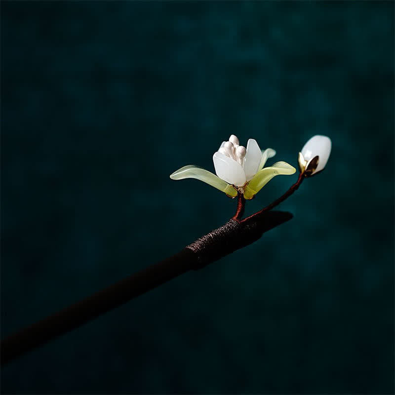 KarmaRipple's Pearl Flower Leaf Butterfly Happiness Hairpin p8