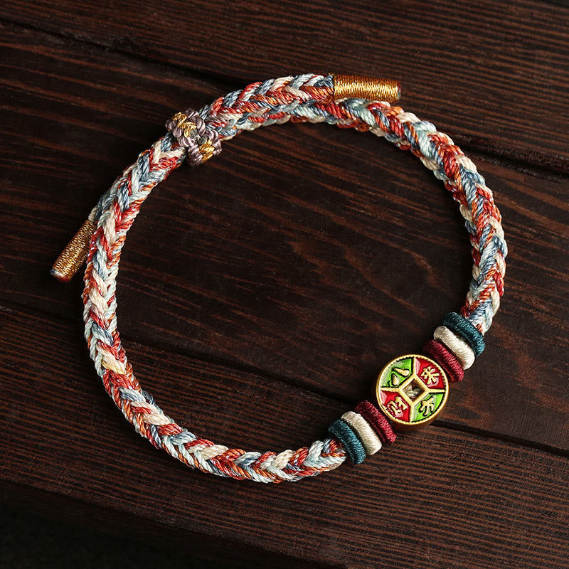 KarmaRipple's ???A Flash Sale- Colorful Rope Wealth Comes From All Directions Handmade Eight Thread Peace Weave Fortune Bracelet p3