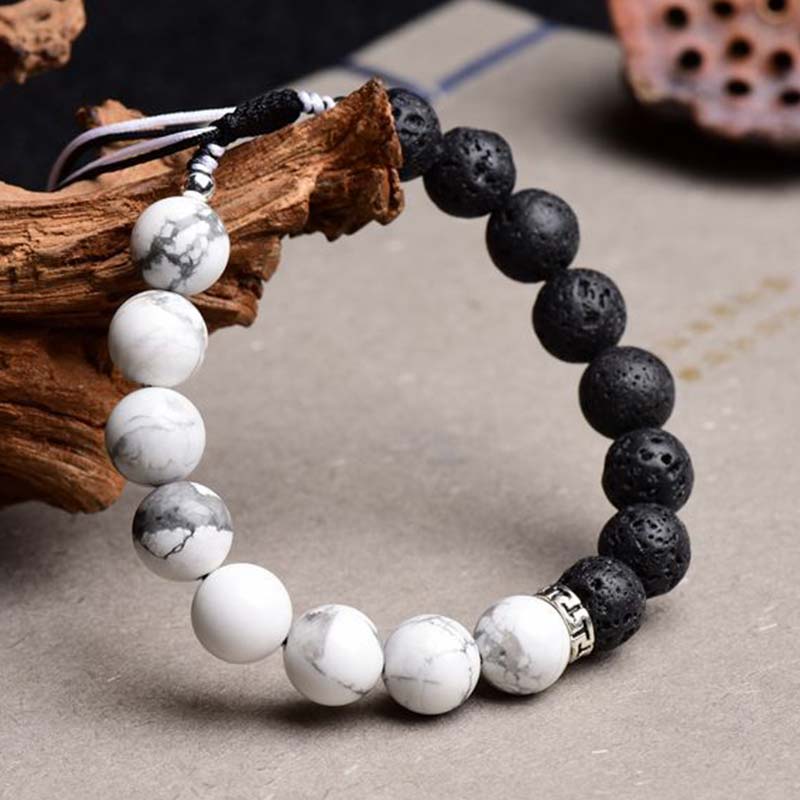 KarmaRipple's Yin Yang Lava Stone Protection Bracelet p5