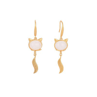 KarmaRipple's FengShui Ivory Jade Fox Fortune Earrings