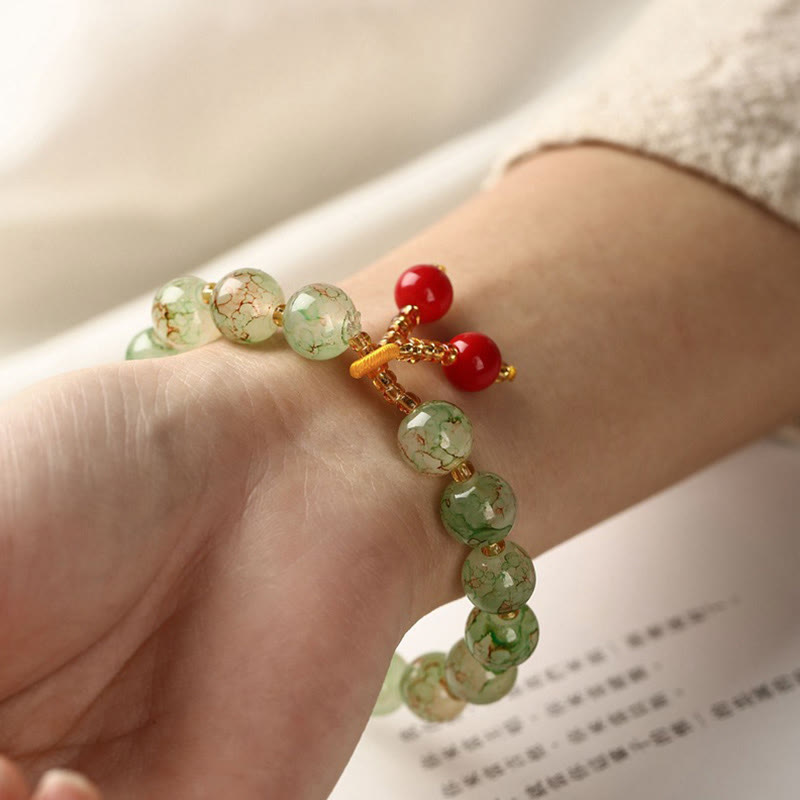 KarmaRipple's Liuli Glass Bead Blessing Balance Bracelet p6