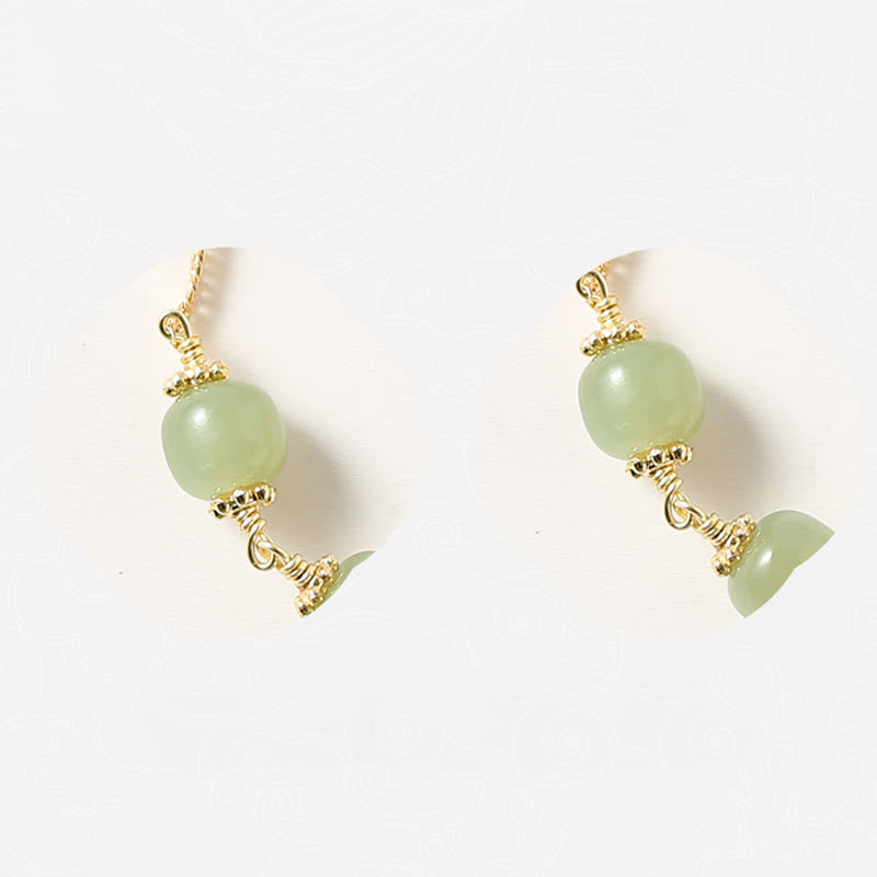 KarmaRipple's 14K Gold Plated Hetian Jade Golden Rose Flower Fortune Chain Bracelet p9