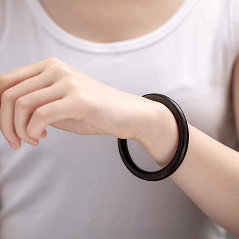 KarmaRipple's Tibetan Small Leaf Red Sandalwood Ebony Green Sandalwood Protection Bracelet Bangle p16