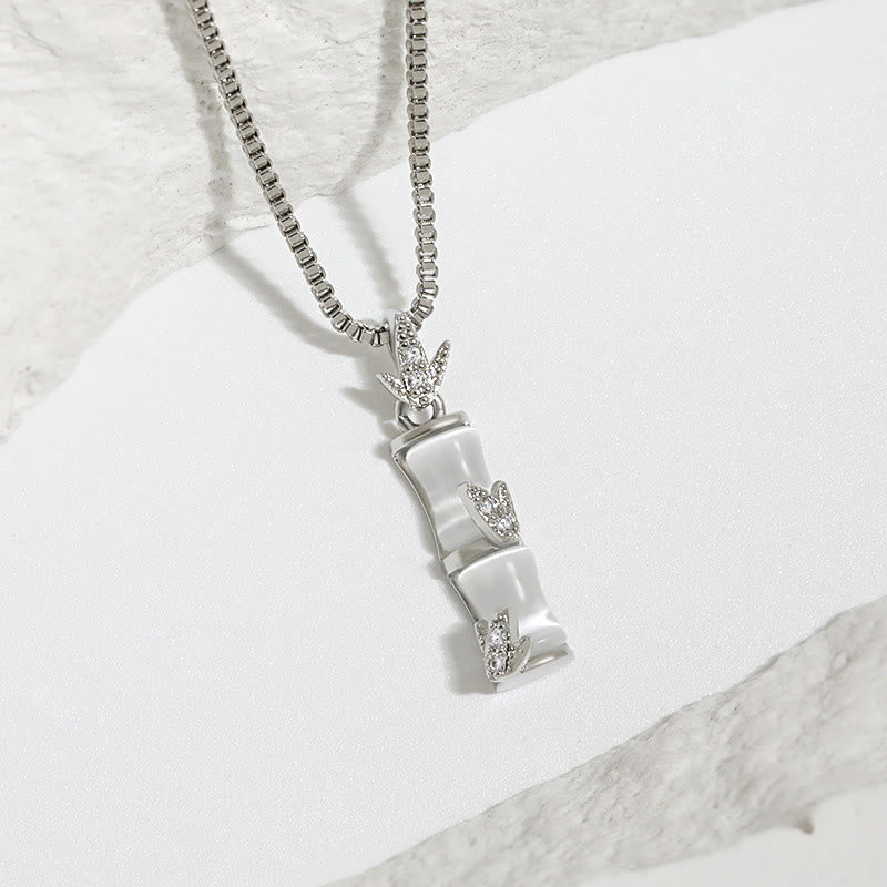 KarmaRipple's Chalcedony Bamboo Pattern Balance Pendant Necklace p10