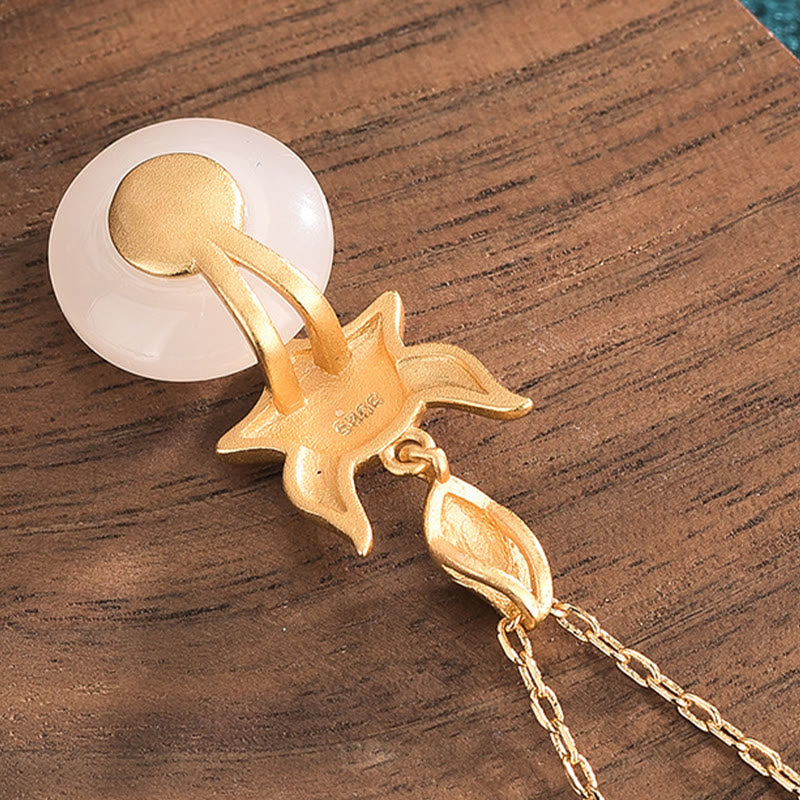 KarmaRipple's Ivory Jade Fox Bronze Coin Protection Fortune Pendant Necklace p4