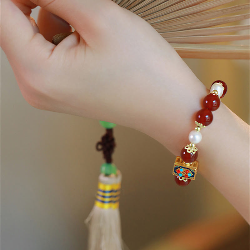 KarmaRipple's Red Agate Pearl Confidence Self-acceptance Bracelet p9