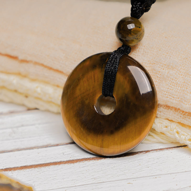 KarmaRipple's Fortunate Coin Necklace Balancing Gemstone Gemstone Pendant p24