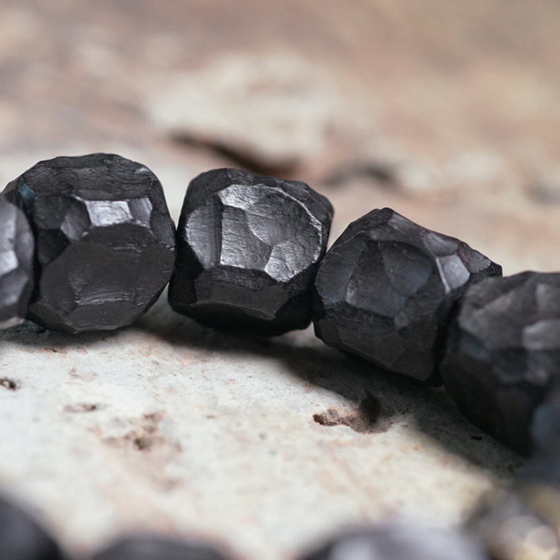 KarmaRipple's Tibet Ebony Wood Bronze Peace Tassel Wrist Mala Bracelet p10