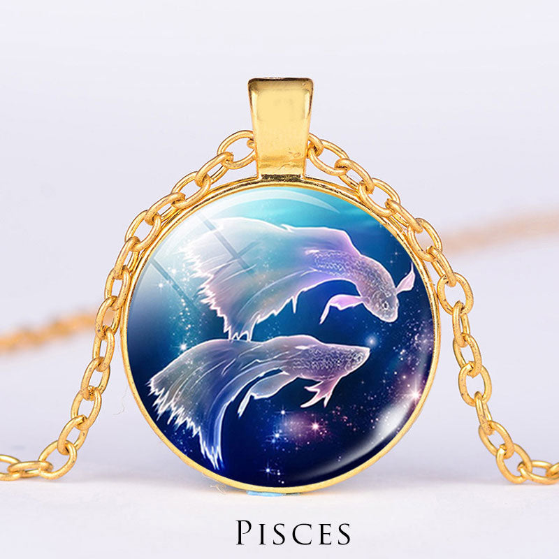 KarmaRipple's 12 Constellations of the Zodiac Moon Starry Sky Protection Blessing Pendant Necklace p6