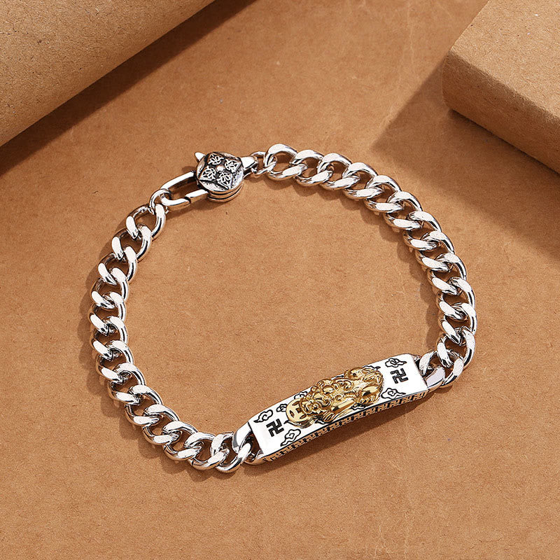 KarmaRipple's Om Mani Padme Hum Pixiu Swastika Spring Buckle Wisdom Bracelet p1