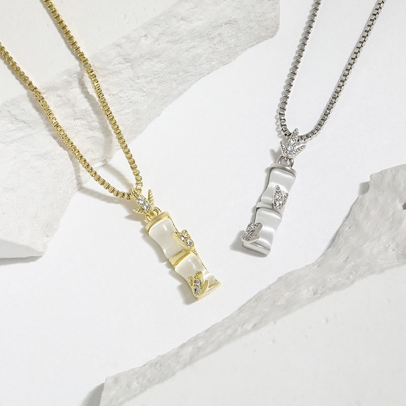 KarmaRipple's Chalcedony Bamboo Pattern Balance Pendant Necklace p15