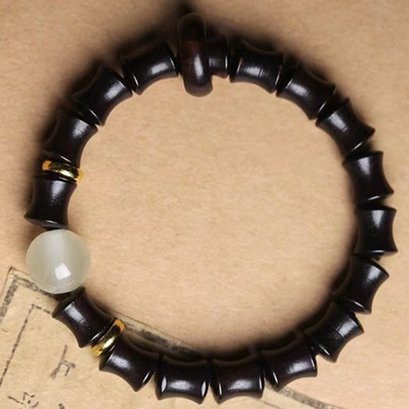 KarmaRipple's Ebony Green Sandalwood Black Rosewood Bamboo Peace Bracelet p5