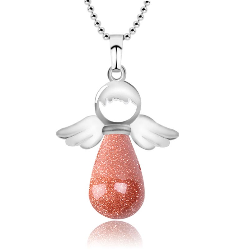 KarmaRipple's Little Angel Wings Authentic Gemstone Fortune Pendant Necklace p13
