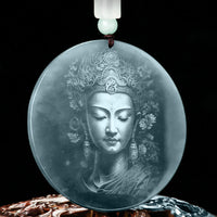 KarmaRipple's Kwan Yin Avalokitesvara Jade Abundance String Pendant Necklace
