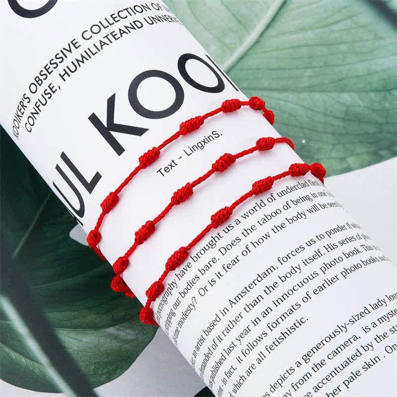 KarmaRipple's 4Pcs Evil Eye Seven Weave Red String Protection Bracelet p10