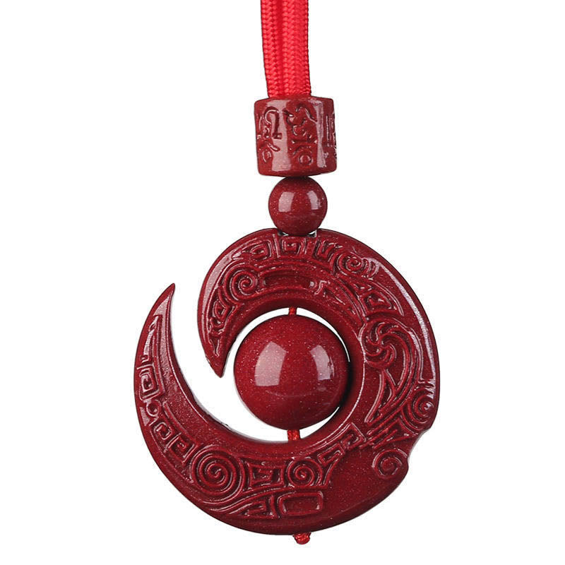 KarmaRipple's One's Fortune Improves Design Patern Authentic Cinnabar Concentration Pendant Necklace p12
