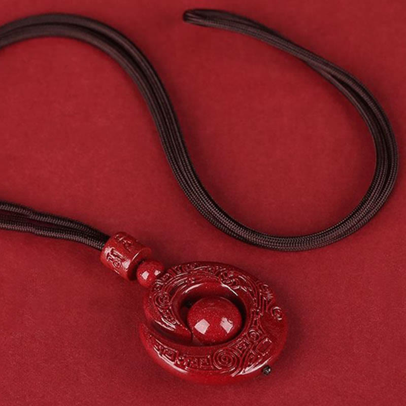 KarmaRipple's One's Fortune Improves Design Patern Authentic Cinnabar Concentration Pendant Necklace p13