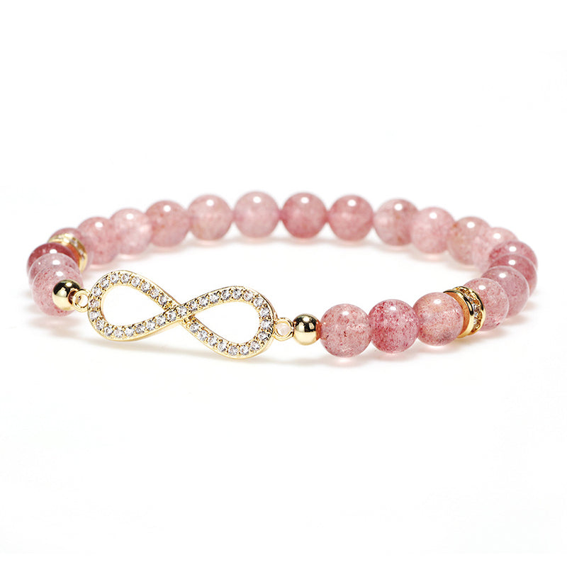 KarmaRipple's Authentic Strawberry Quartz Positivity Balancing Bracelet p2