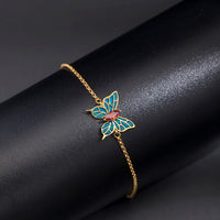KarmaRipple's 925 Sterling Silver Butterfly Zircon Love Chain Bracelet