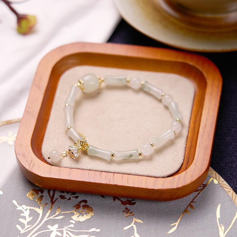KarmaRipple's Tianshan Ivory Jade Bamboo Pattern Fortune Blessing Bracelet p10