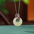 Hetian Jade Peace Buckle Koi Fish Silver Chain