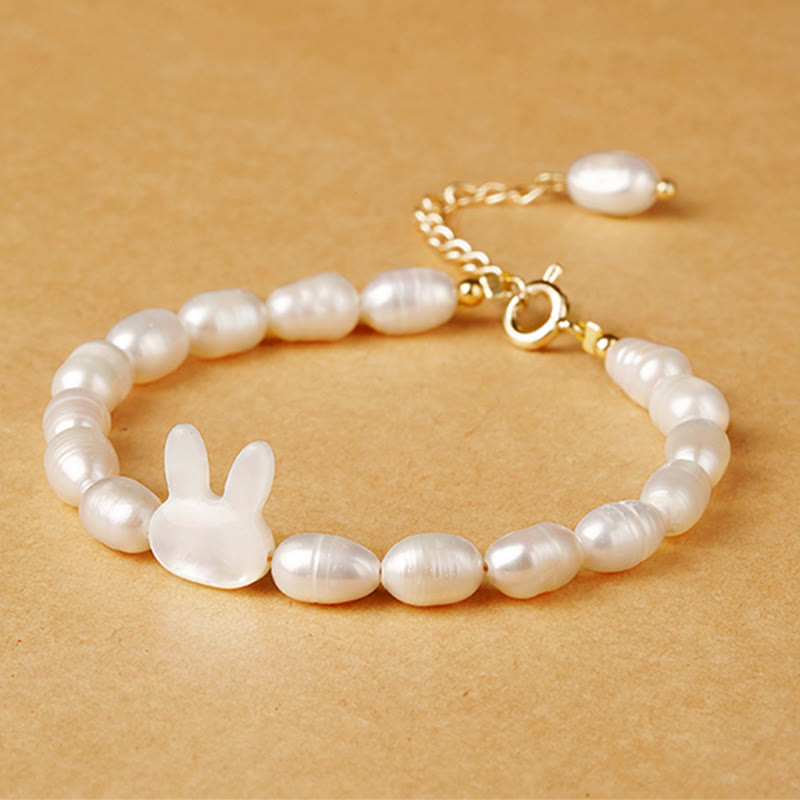 KarmaRipple's Authentic Pearl Cute Rabbit Sincerity Bracelet p1
