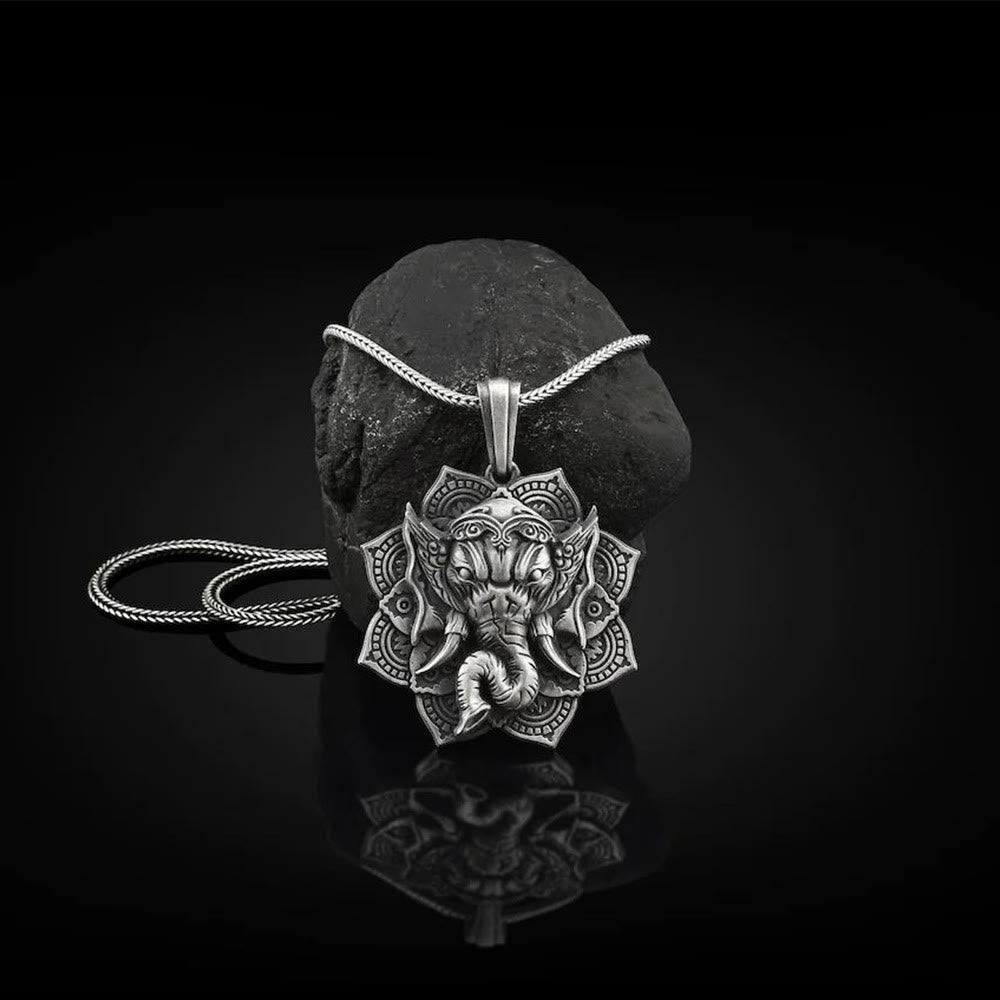 KarmaRipple's Pure Tin Ganesh Ganpati Elephant Protection Amulet Pendant Necklace p6