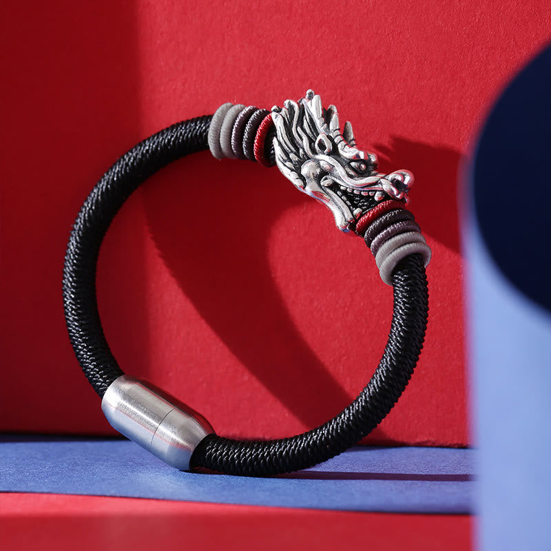 KarmaRipple's 999 Sterling Silver Dragon Fortune Handcrafted Woven Child Adult Bracelet ( p4