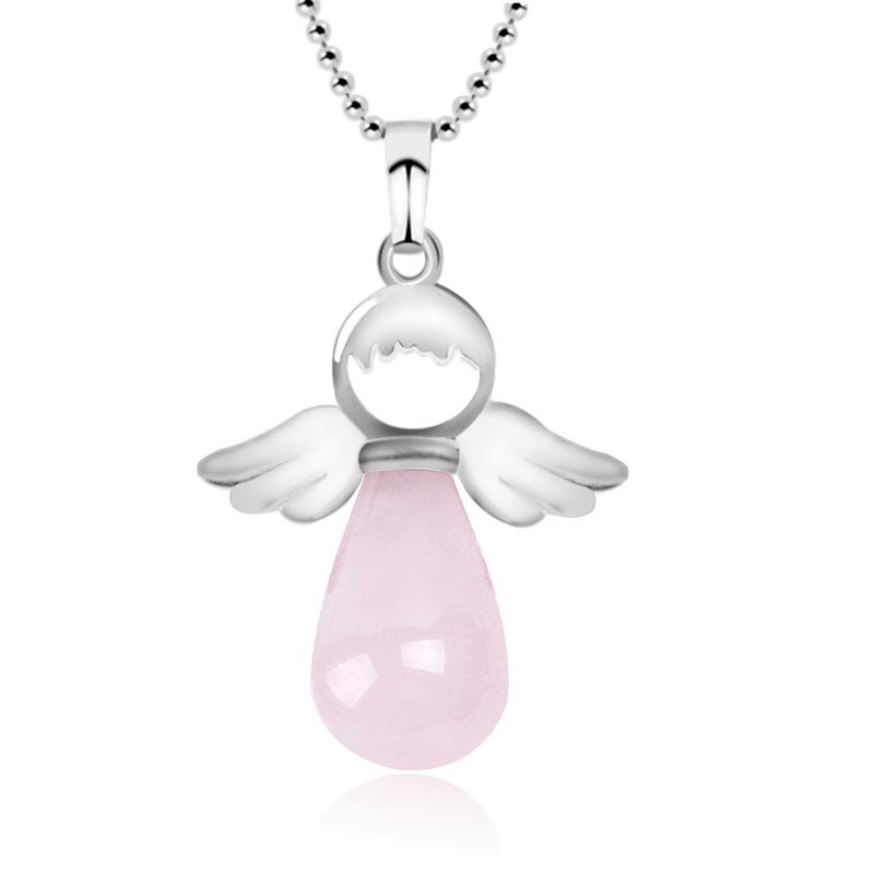 KarmaRipple's Little Angel Wings Authentic Gemstone Fortune Pendant Necklace p45