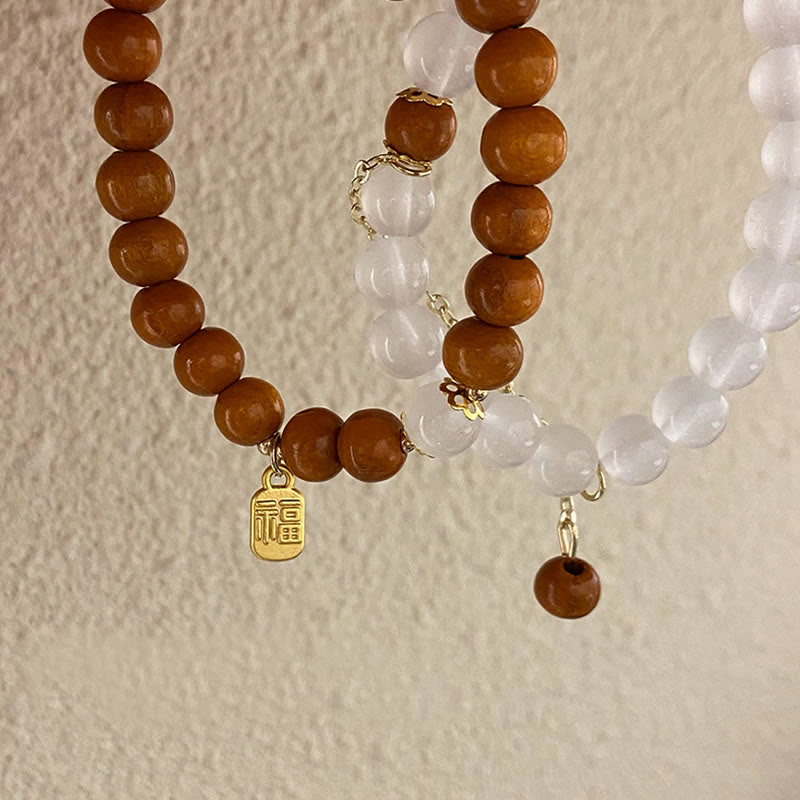 KarmaRipple's Sandalwood Cat's Eye Fu Character Talisman Protection Bracelet p14