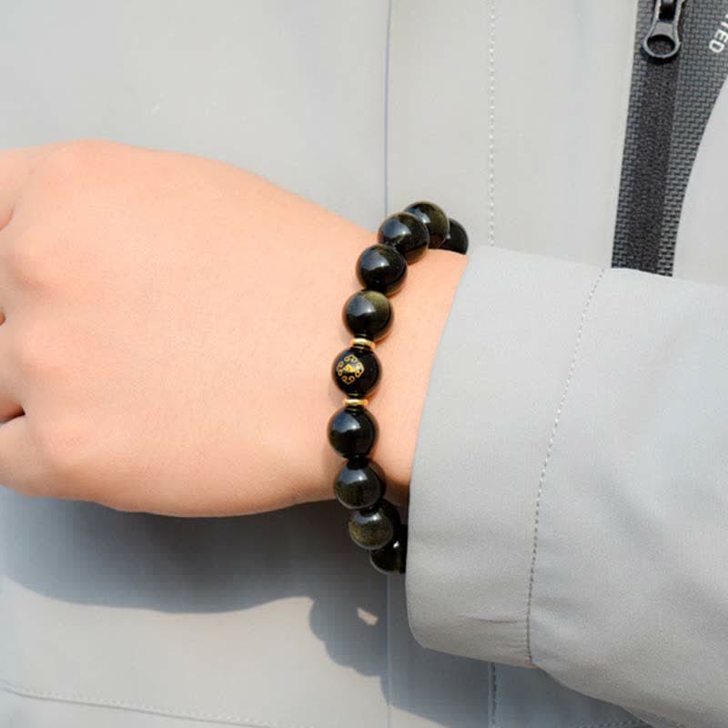 KarmaRipple's Chinese Zodiac Natal Buddha Gold Sheen Obsidian Wealth Protection Bracelet p14