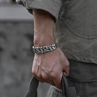 KarmaRipple's Retro Line Texture Balancing Cuff Bracelet Bangle