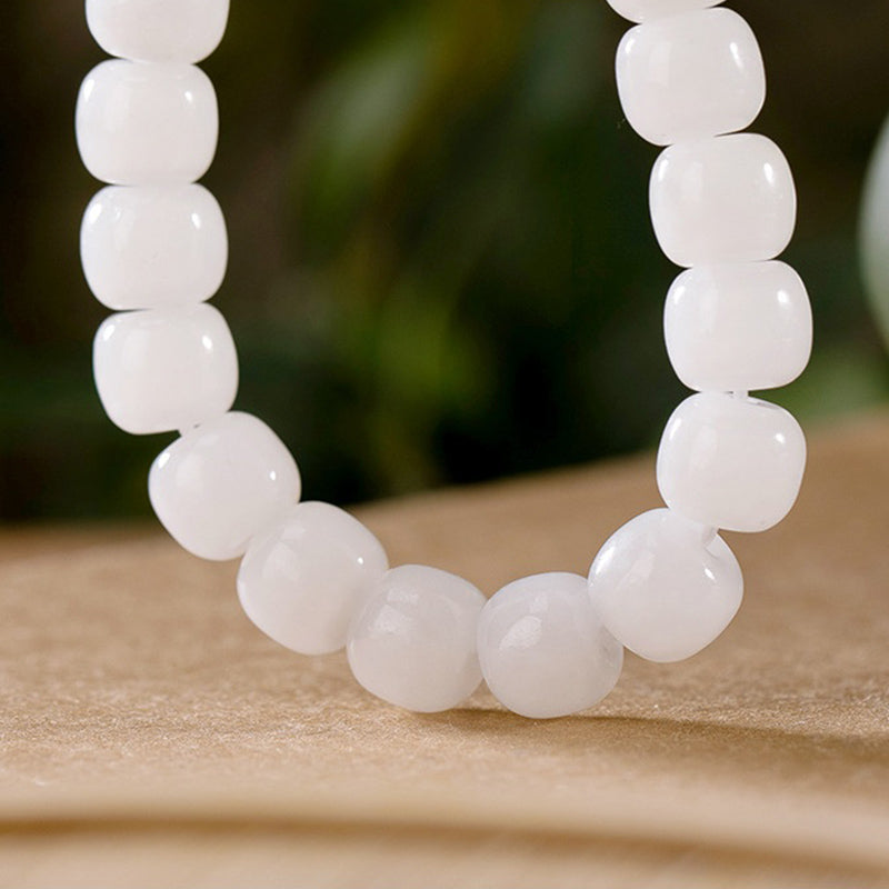 KarmaRipple's Hetian Ivory Jade Happiness Blessing Bracelet p6