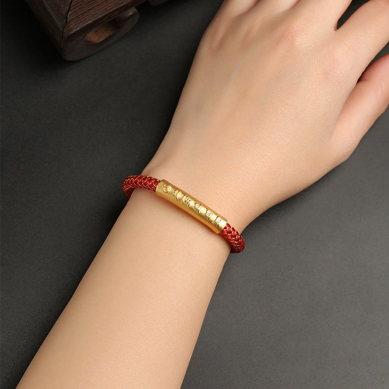 KarmaRipple's Handmade 999 Sterling Silver Om Mani Padme Hum Protection Dragon Scale Woven Magnetic Buckle Bracelet p4