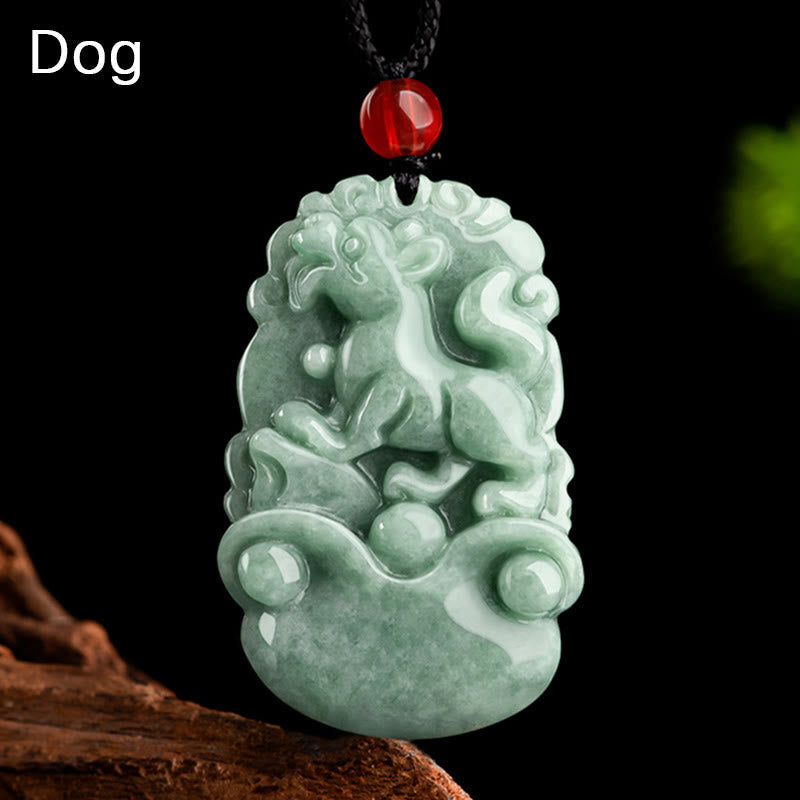 KarmaRipple's Authentic Green Jade 12 Chinese Zodiac Fortune Prosperity Pendant Necklace p11