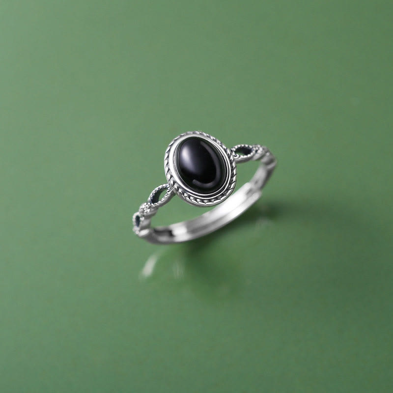 KarmaRipple's 925 Sterling Silver Black Onyx Fortune Ring p15