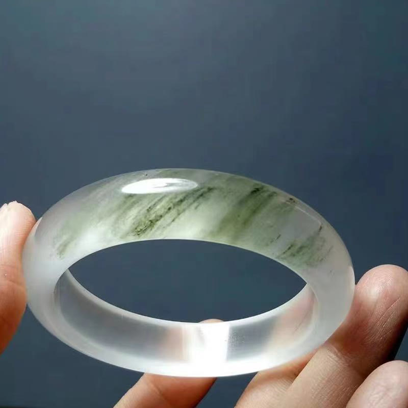 KarmaRipple's Authentic Translucent Golden Silk Jade Wealth Fortune Bracelet Bangle p19