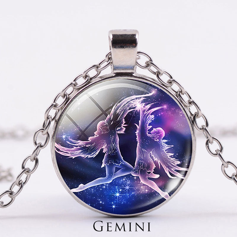 KarmaRipple's 12 Constellations of the Zodiac Moon Starry Sky Protection Blessing Pendant Necklace p60