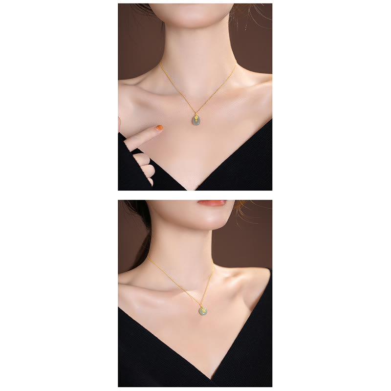 KarmaRipple's 925 Sterling Silver Authentic Hetian Jade Cyan Jade Fortune Laughing Buddha Butterfly Pendant Necklace p36