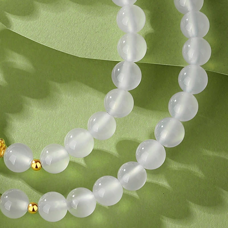 KarmaRipple's 925 Sterling Silver Authentic Ivory Agate Cinnabar Double Wrap Protection Bracelet p5