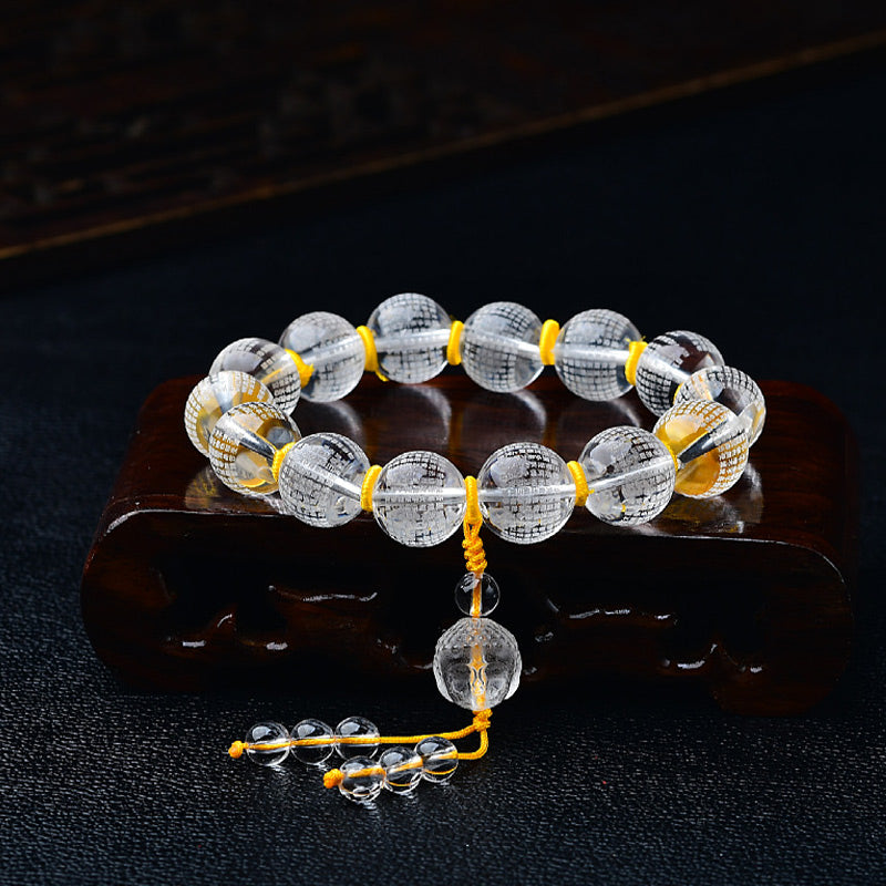 KarmaRipple's Tibet Ivory Gemstone Half Demon Half Buddha Heart Sutra Lotus Balancing Bracelet p16