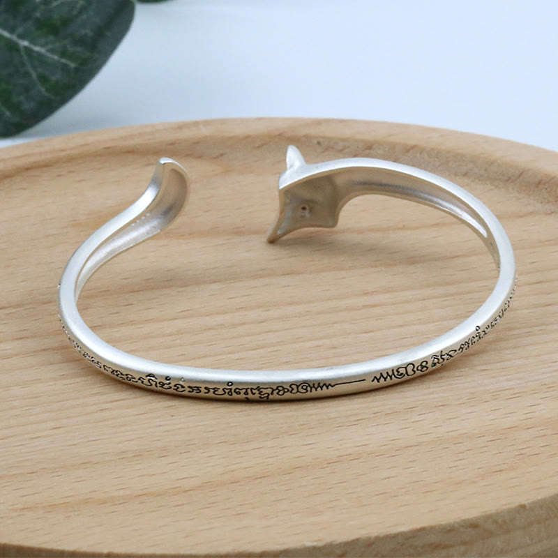KarmaRipple's Cute Fox Engraved Fortune Bronze Cuff Bracelet Bangle p4