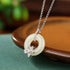 Hetian Jade Peace Buckle Silver Chain