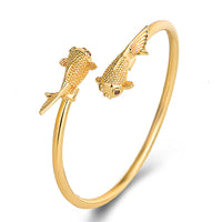 KarmaRipple's Double Koi Fish Bronze Prosperity Wealth Bracelet