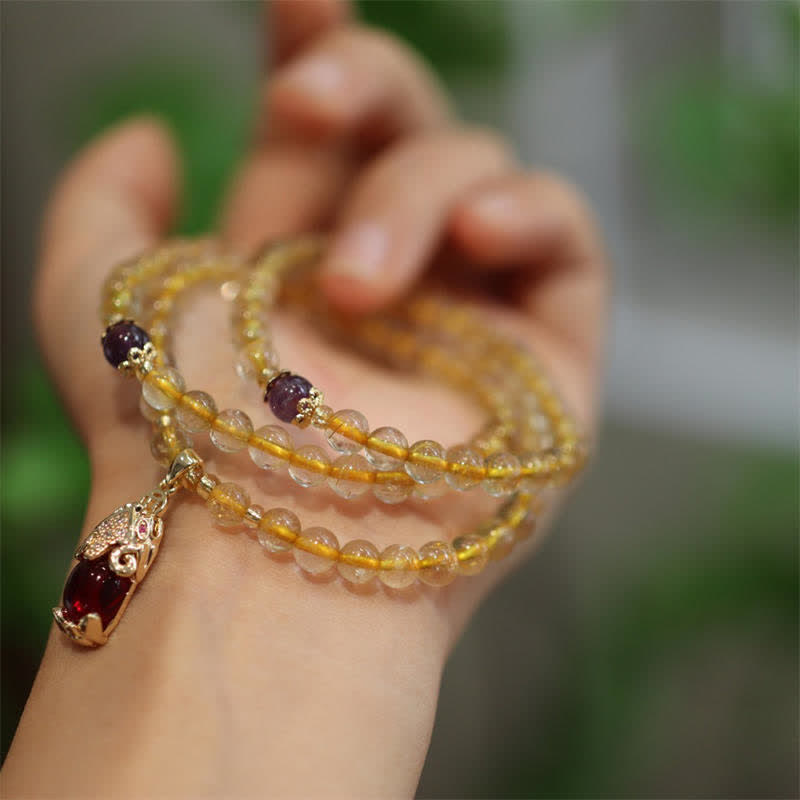 KarmaRipple's Citrine Amethyst PiXiu Prosperity Happiness Protection Bracelet p3