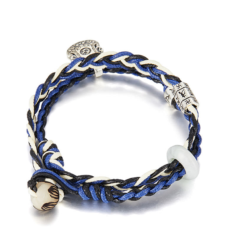 KarmaRipple's 925 Sterling Silver Om Mani Padme Hum Swastika Handmade Protection Bracelet p12